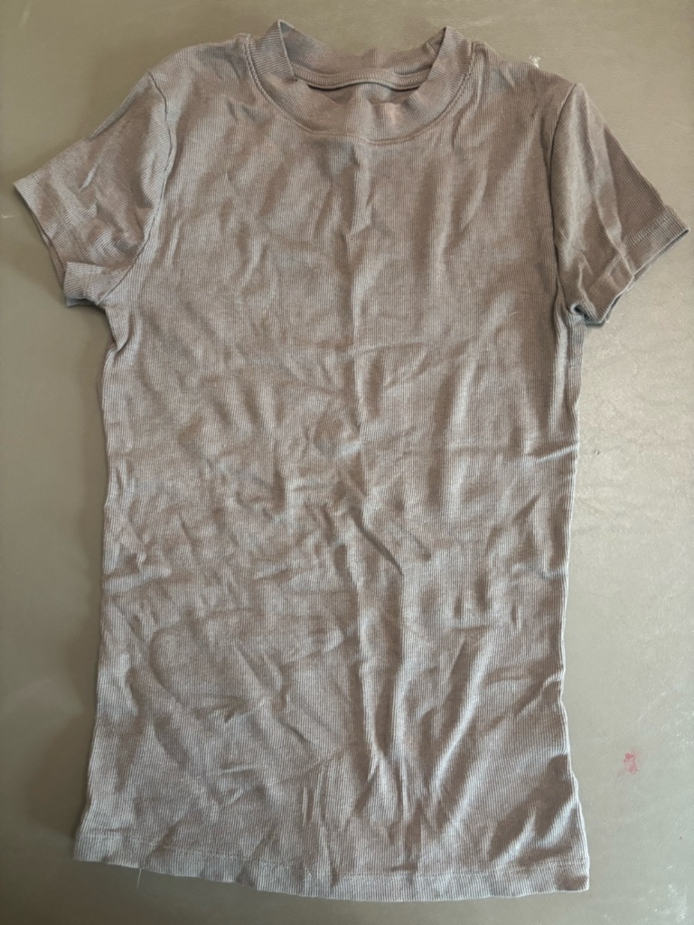 a new day Short Sleeve Ribbed Tee - Light Gray